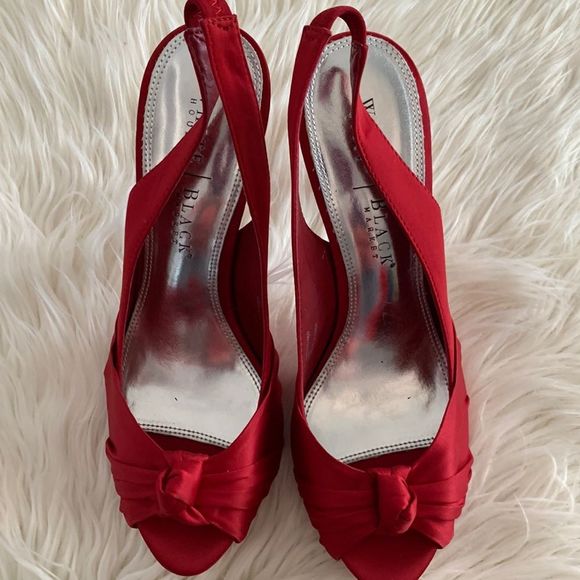 NEW WHBM Darling Red Peep-Toe Slingback - Picture 3 of 8